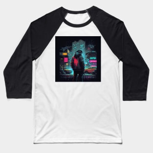 Cyberpunk Man PixelArt Baseball T-Shirt